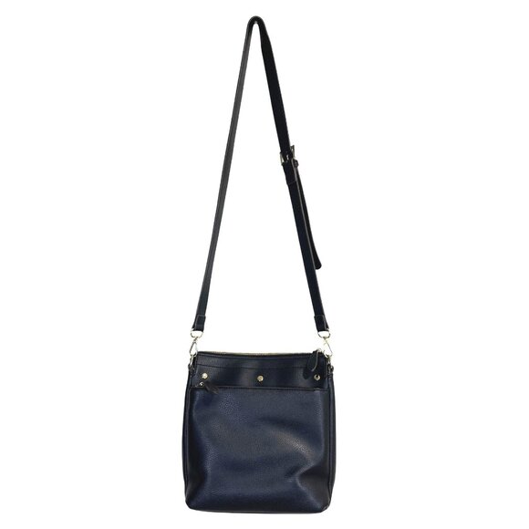 Sondra Roberts Squared Black Leather Crossbody Bag - Picture 3 of 6